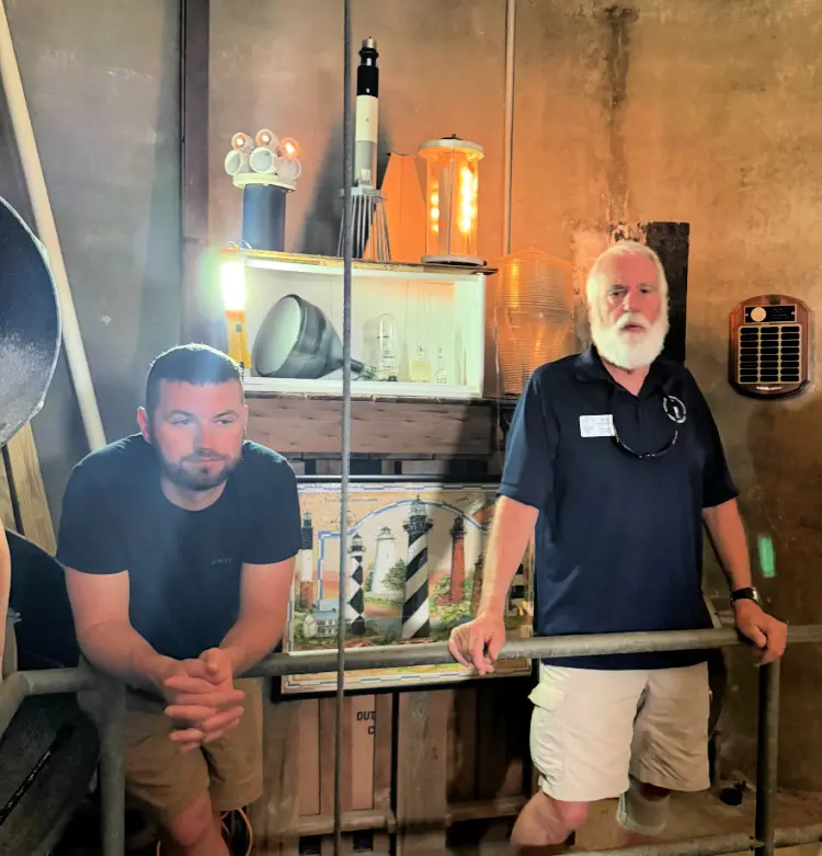 You are given extra instructions and the history of the lighthouse at level one.  This is a good time to decide whether you want to proceed with the climb.tour guide
