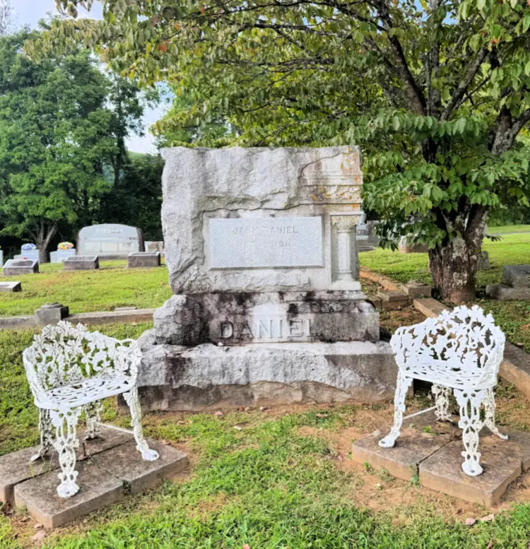 visiting-lynchburg-tn-my-home-and-travels-jack-daniels-family-cemetary. chairs